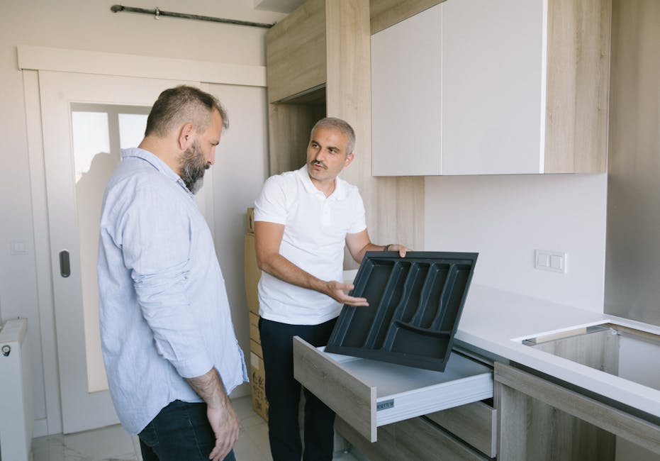 Installing custom kitchen cabinets
